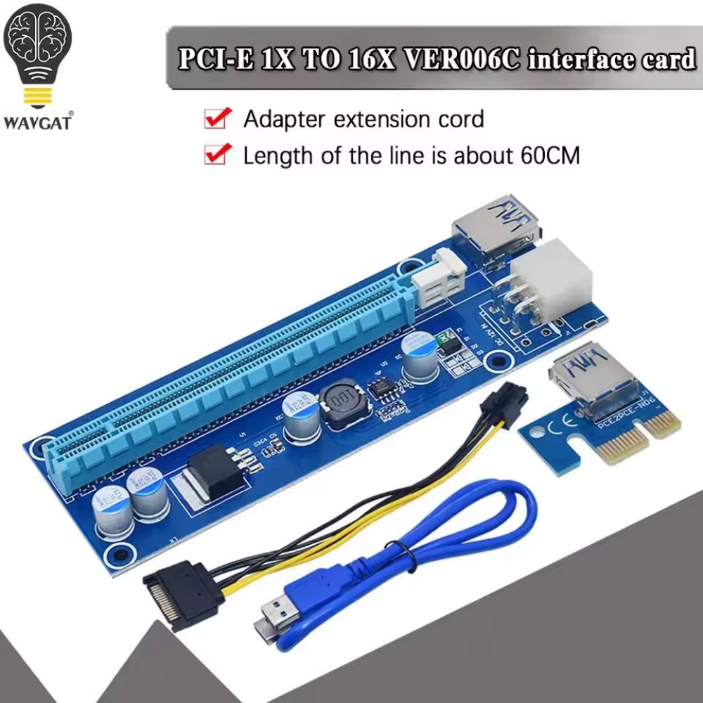 Pcie Riser Cable - بطاقة رايزر VER006C PCI-E، موسع PCIE