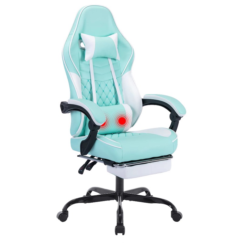 Pc Gaming Chair - كرسي ألعاب مع خاصية التدليك، كرسي