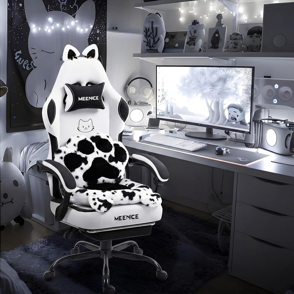 كرسي ألعاب لطيف بتصميم آذان وم - مراجعة Pc Gaming Chair وسعره
