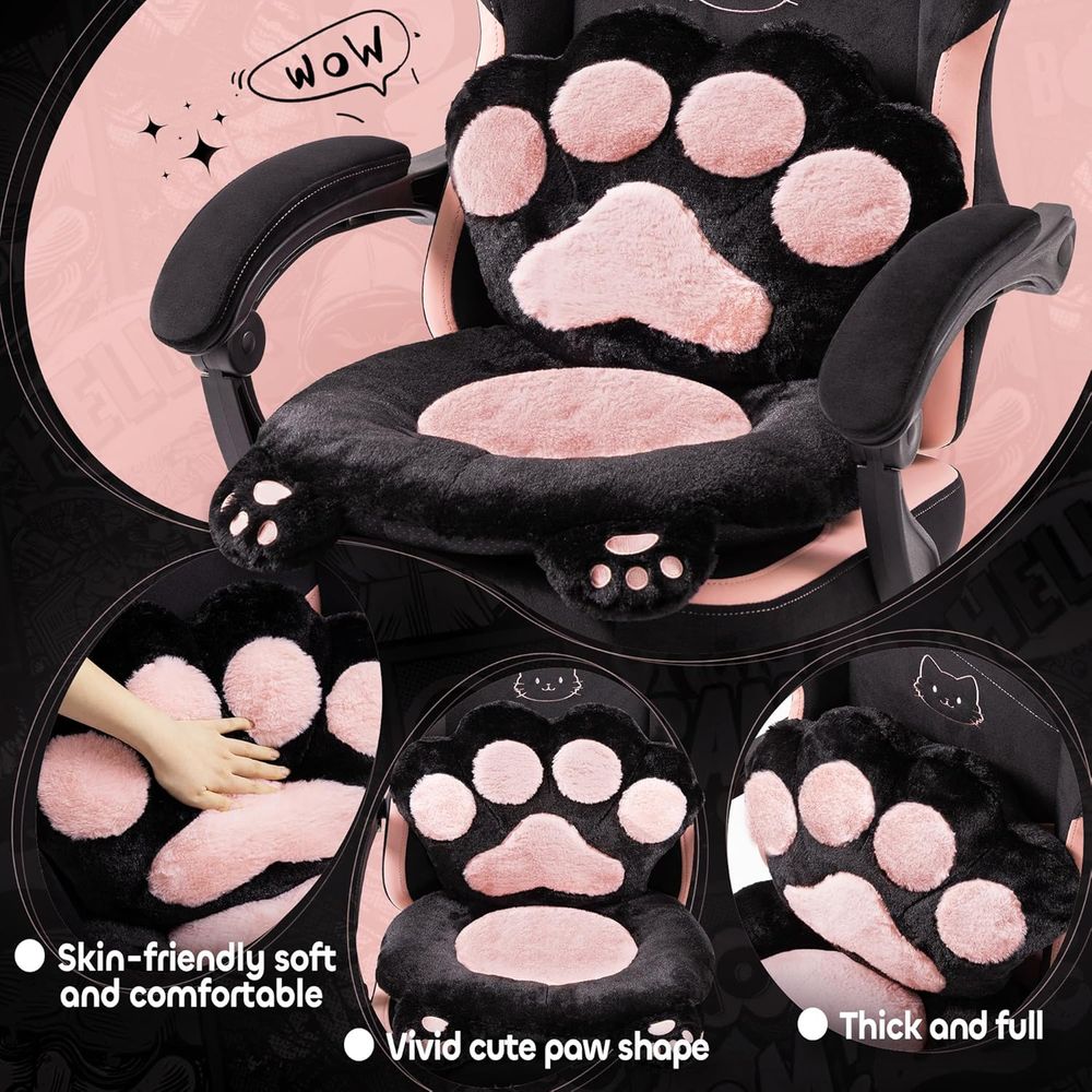 كرسي ألعاب وردي لطيف بتصميم آذ - مراجعة Pc Gaming Chair وسعره